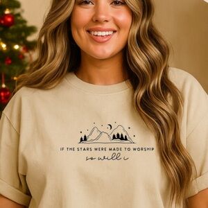 Gildan Tan Graphic Short Sleeve Tee